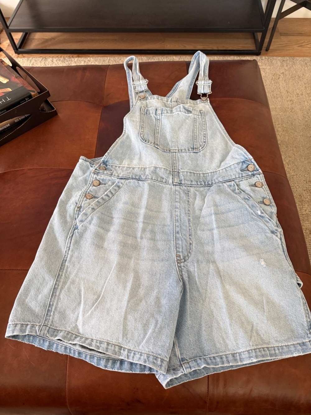 pistola Light Wash Denim Short Overalls